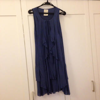 カージュ(Khaju)のカージュ 藍色シルクのドレス(ミディアムドレス)