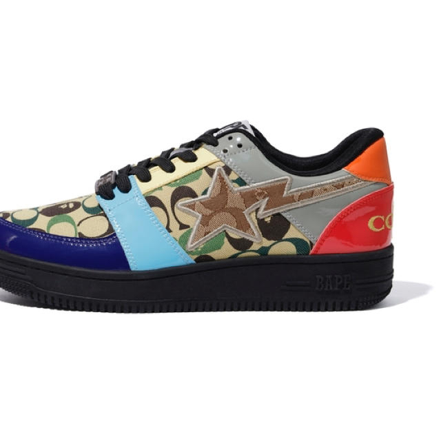 激レア28cm！【 BAPE X COACH 】BAPE STA マルチカラー