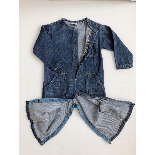 ZARA KIDS(ザラキッズ)の【美品】ZARA baby デニムオールインワン サロペット ロンパース キッズ/ベビー/マタニティのキッズ服男の子用(90cm~)(パンツ/スパッツ)の商品写真