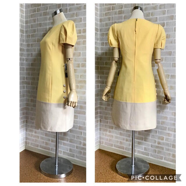 新品タグ付◇フォクシー◇ブティックライン◇黄系×ベージュ切り替え