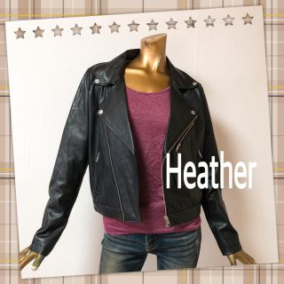 ヘザー(heather)のHeather ★ 定番 かっこいい ZIP ライダースジャケット(ライダースジャケット)