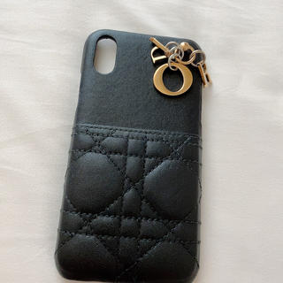 クリスチャンディオール(Christian Dior)のDior iPhoneX/Xsケース ブラックラムスキン(iPhoneケース)