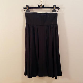 シャネル(CHANEL)のシャネル　フレアスカート　黒　ブラック　36(ひざ丈スカート)