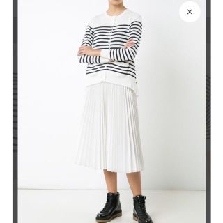 サカイ(sacai)のサカイ　バックフレア　ボーダー　カーディガン(カーディガン)