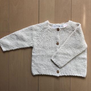 ザラキッズ(ZARA KIDS)のZARA 白ニットカーディガン(カーディガン/ボレロ)