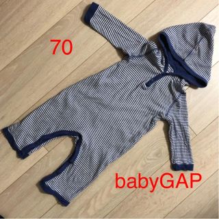 ベビーギャップ(babyGAP)のベビーギャップ　フード付き　ロンパース 70(ロンパース)