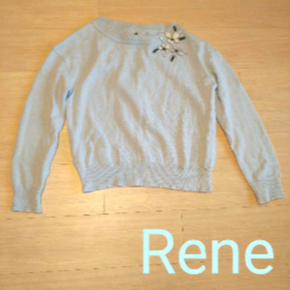 ルネ(René)のRene  背中空き　水色ニット　36(ニット/セーター)