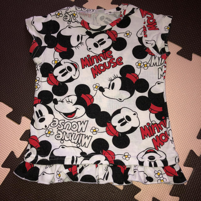 Disney(ディズニー)の19【ディズニー】ミニーちゃん Tシャツ パンツ セットアップ 白 キッズ/ベビー/マタニティのキッズ服女の子用(90cm~)(Tシャツ/カットソー)の商品写真