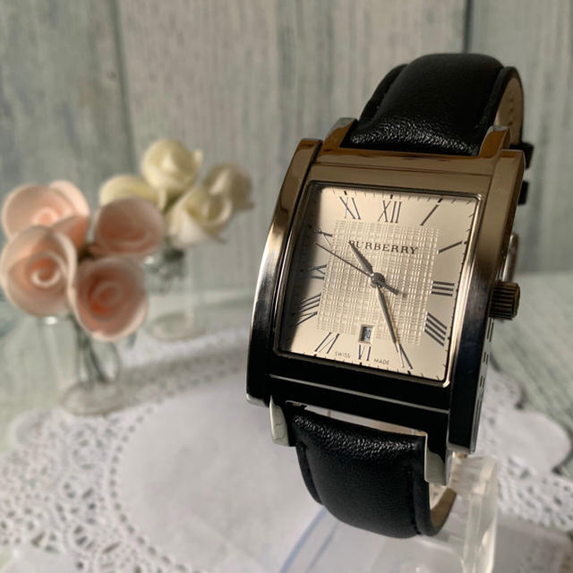 電池交換済み】BURBERRY バーバリー BU1554 腕時計 スクエア 銀 電池交換済み】BURBERRY バーバリー BU1554 腕時計 スクエア 銀
