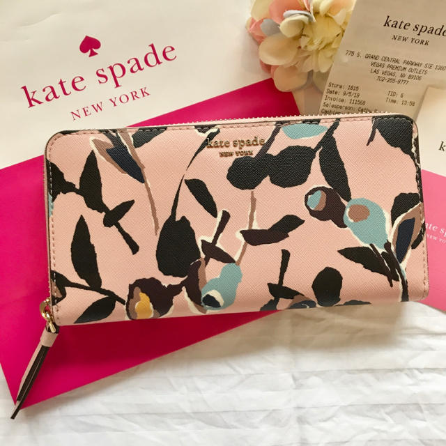 kate spade NEW YORK - 【新品】ケイトスペード 長財布 ラウンドファスナー 花柄