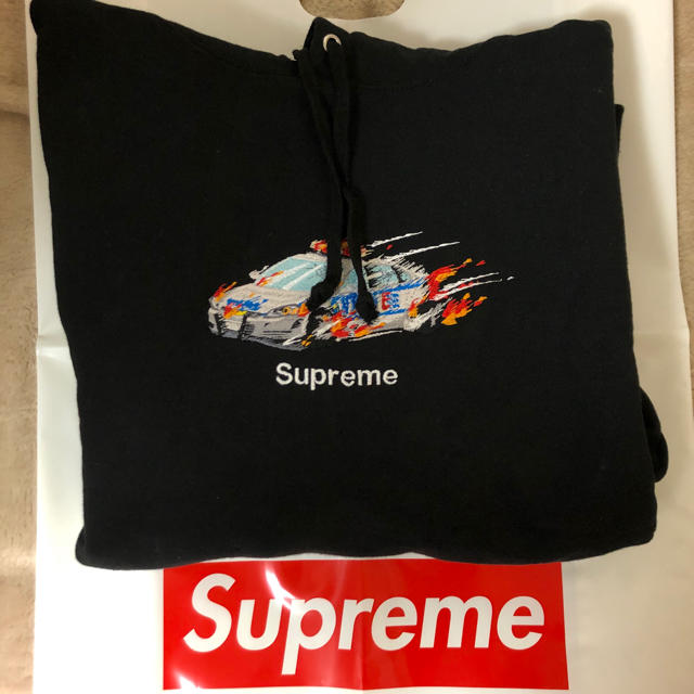 supreme cop car hooded black S