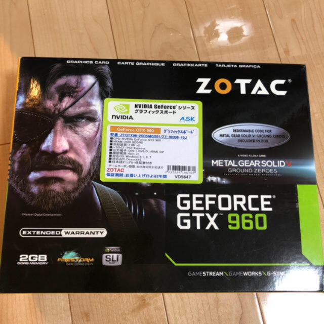 ZOTAC GeForce GTX960-2G ビデオカード スマホ/家電/カメラのPC/タブレット(PCパーツ)の商品写真