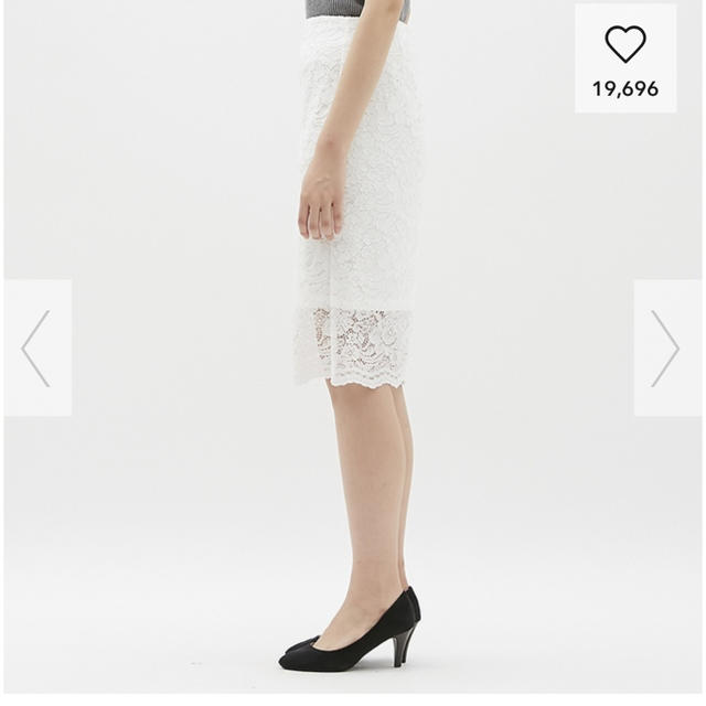 GU(ジーユー)のGU  白　レースタイトスカート レディースのスカート(ひざ丈スカート)の商品写真