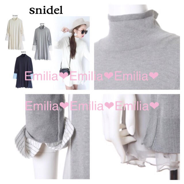 SNIDEL(スナイデル)のスナイデル♪レイヤードシャツニットワンピ レディースのワンピース(ミニワンピース)の商品写真