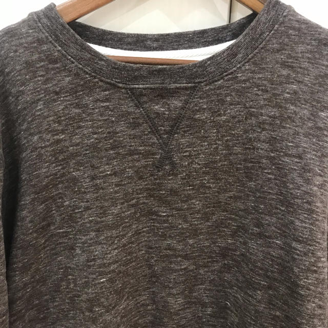 MUJI (無印良品)(ムジルシリョウヒン)の無印良品 メンズオーガニックコットンムラ糸トレーナーXL ブラウン メンズのトップス(Tシャツ/カットソー(七分/長袖))の商品写真