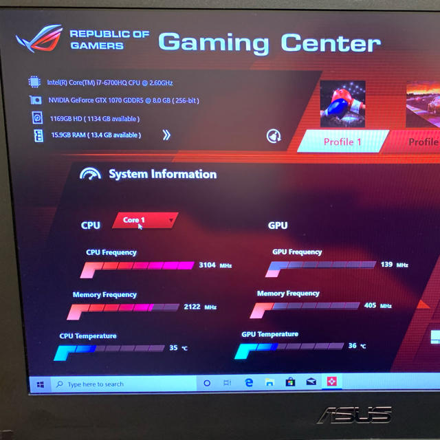 ASUS ROG STRIX GL502VS 15.6” GTX1070