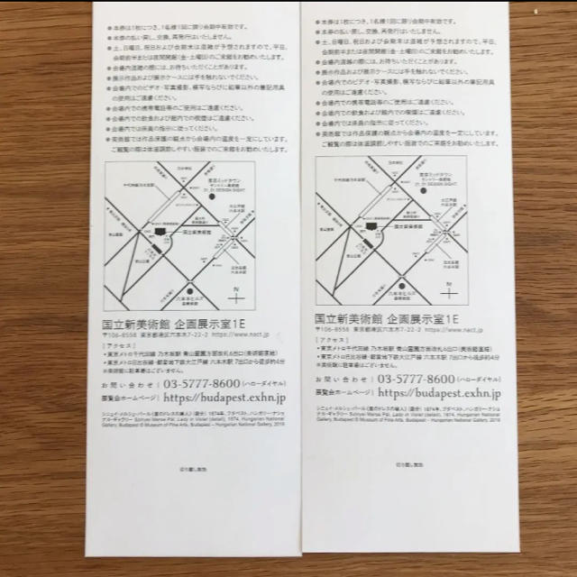 国立新美術館 ブダペスト展 チケット2枚 チケットの施設利用券(美術館/博物館)の商品写真