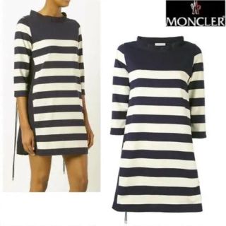 モンクレール(MONCLER)のMOMO様専用  モンクレール  ボーダーワンピース  新品 (ひざ丈ワンピース)