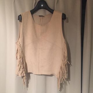 ザラ(ZARA)のザラ  スエードフリンジトップス(タンクトップ)