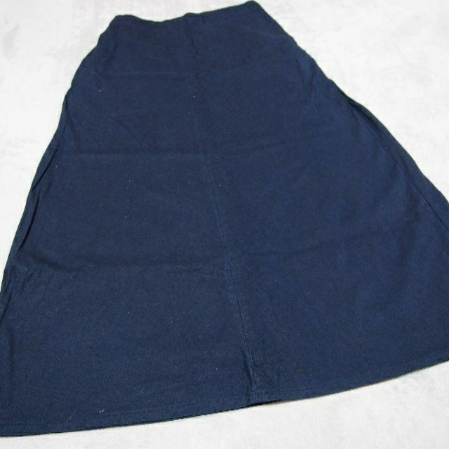 UNIQLO(ユニクロ)のUNIQLO　綿麻コットンスカート　紺色 レディースのスカート(ロングスカート)の商品写真