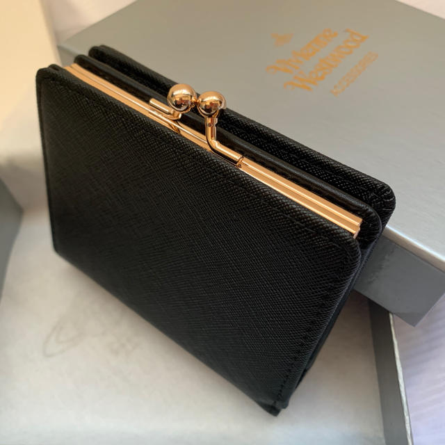 Vivienne Westwood(ヴィヴィアンウエストウッド)の【VIVIENNE WESTWOOD】二つ折り財布　ブラック レディースのファッション小物(財布)の商品写真