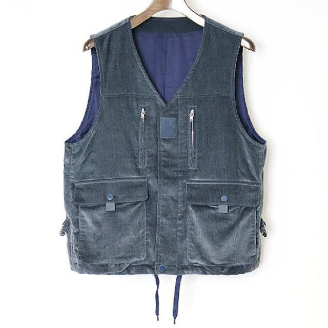 Name. CORDUROY UTILITY VEST BLUE GRAY 0 - ベスト