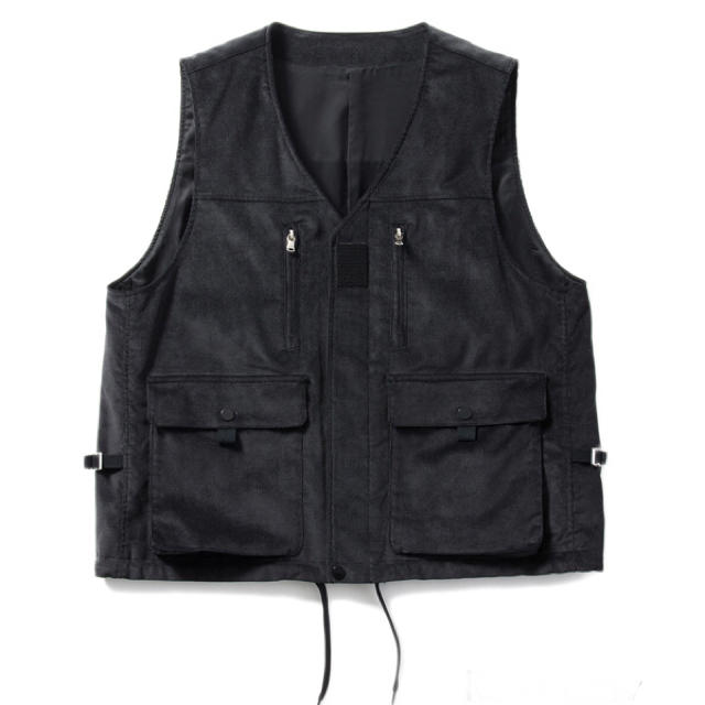 Name. CORDUROY UTILITY VEST BLACK 1