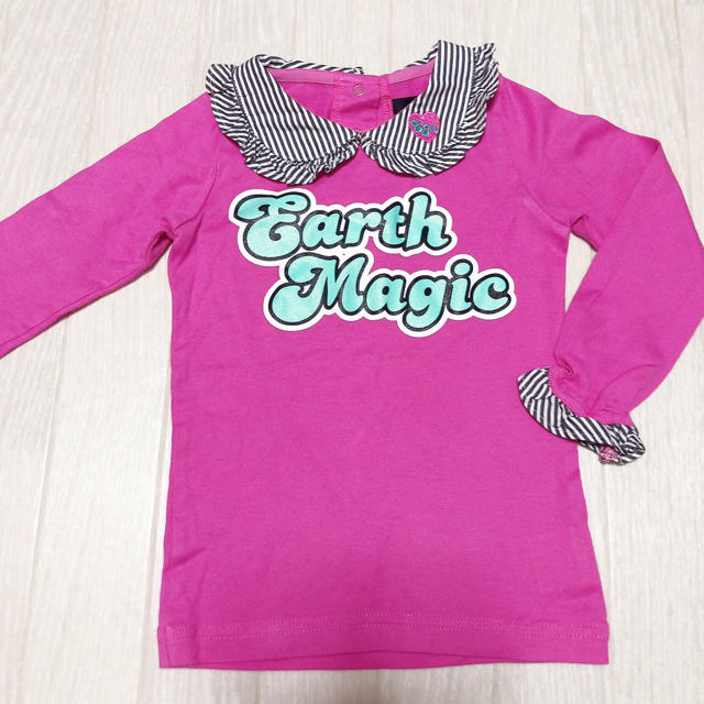 EARTHMAGIC(アースマジック)のEARTH襟付きロンＴ♡ キッズ/ベビー/マタニティのキッズ服女の子用(90cm~)(Tシャツ/カットソー)の商品写真