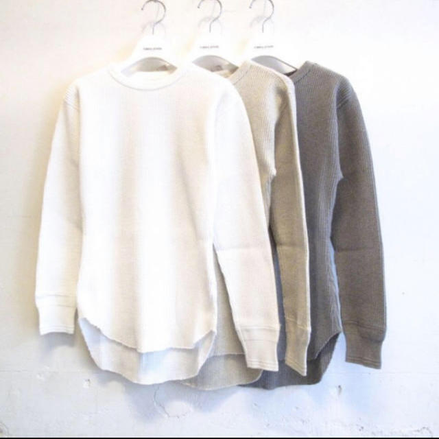 くすみ水色 フミカウチダ 19aw サーマル ホワイト - カットソー(長袖/七分)