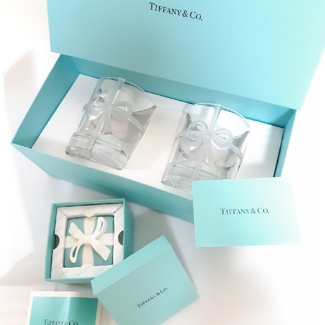 Tiffany & Co. - ティファニー ボウ グラス ミニ ブルー ボウ ボックス セットの通販 by Maria's shop
