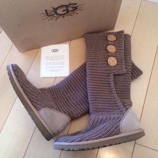 アグ(UGG)のUGG ニットロングブーツ 美品(ブーツ)