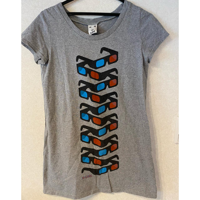 X-girl(エックスガール)のXgirl メガネTシャツ レディースのトップス(Tシャツ(半袖/袖なし))の商品写真