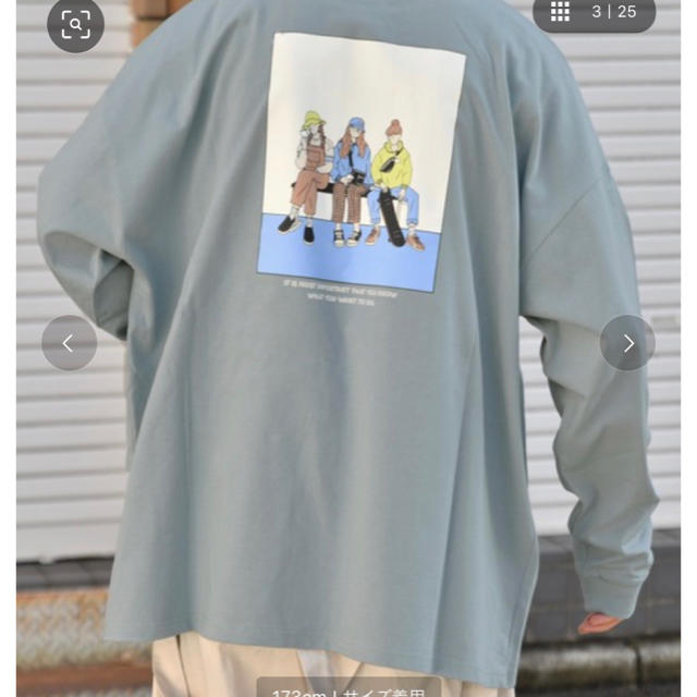 HARE(ハレ)のkutir  ストリートガールロンT サックスブルー メンズのトップス(Tシャツ/カットソー(七分/長袖))の商品写真