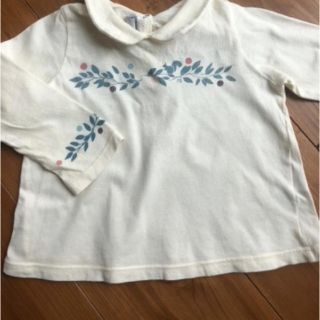 プチバトー(PETIT BATEAU)のPetit Bateau  プチバトー　size81 女の子　襟付　長袖(シャツ/カットソー)