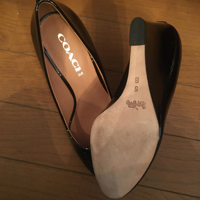 COACH - コーチ 黒 エナメル ウェッジソール パンプス 新品未使用 ...