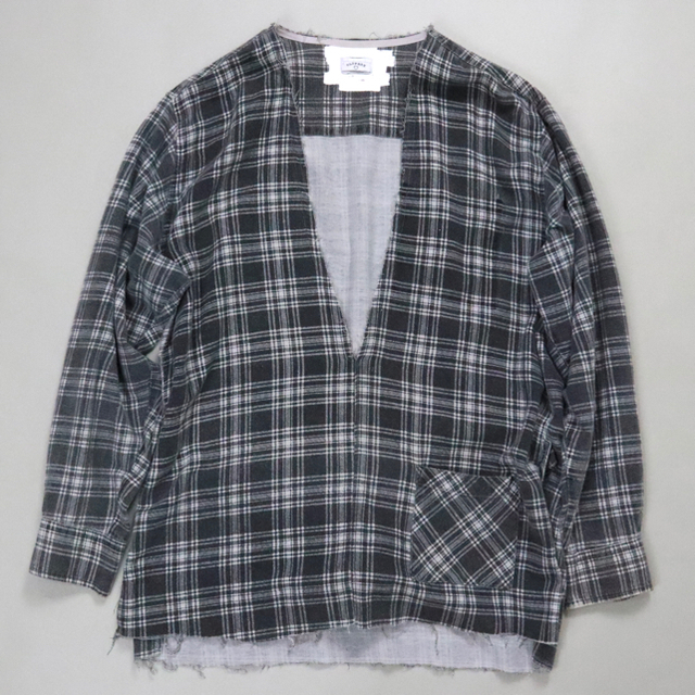 OLD PARK【DEEP V NECK SHIRT FLANNEL】