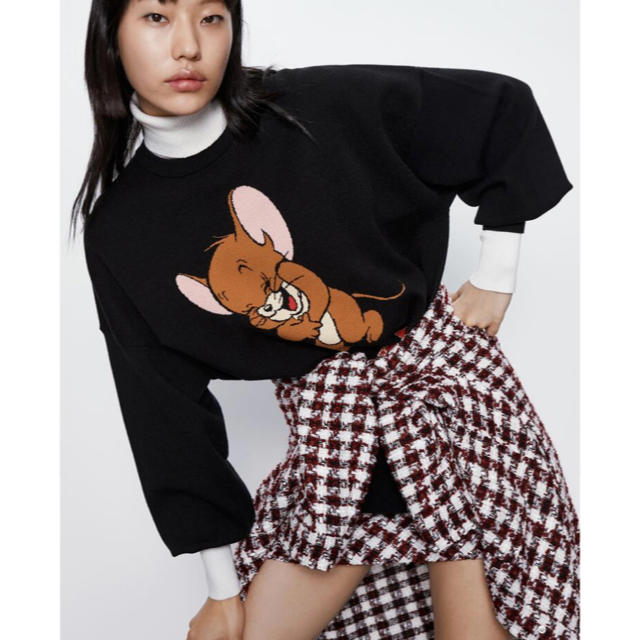 ZARA(ザラ)のzara ザラ ☆ トム＆ジェリー ニットスウェット レディースのトップス(ニット/セーター)の商品写真