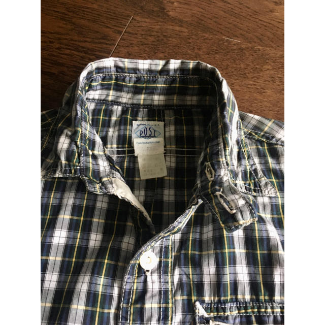 POST OVERALLS(ポストオーバーオールズ)のpost overalls チェックシャツ　チンストラップ付き　vintage  メンズのトップス(シャツ)の商品写真