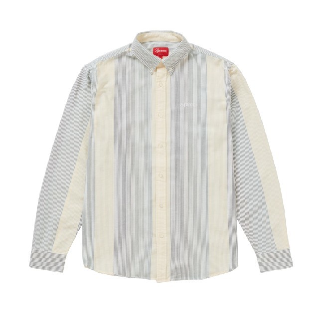 Supreme 20ss oxford shirt ストライプ 青/薄黄色