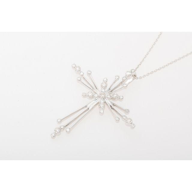 K18WG ダイヤモンド ネックレス (クロスモチーフ) 品番7-403 ネックレス