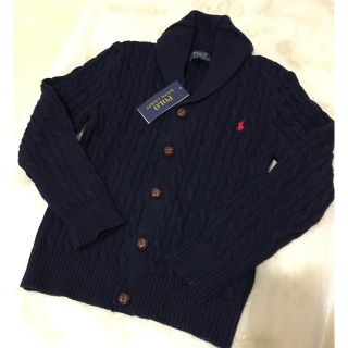 ポロラルフローレン(POLO RALPH LAUREN)のちゃこ様専用ラルフローレン  ケーブルニットカーディガン 140 ネイビー(カーディガン)