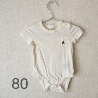 ベビーギャップ(babyGAP)の半袖　ロンパース　babyGAP 80 白(ロンパース)