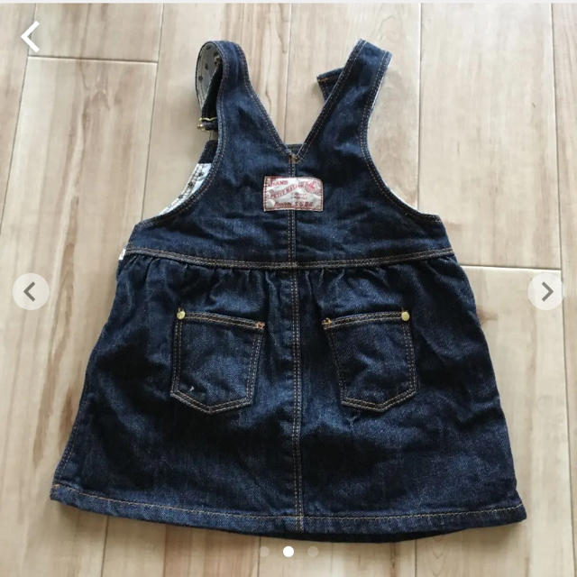 PETIT BATEAU(プチバトー)のプチバトー デニム ジャンパースカート12m キッズ/ベビー/マタニティのキッズ服女の子用(90cm~)(スカート)の商品写真