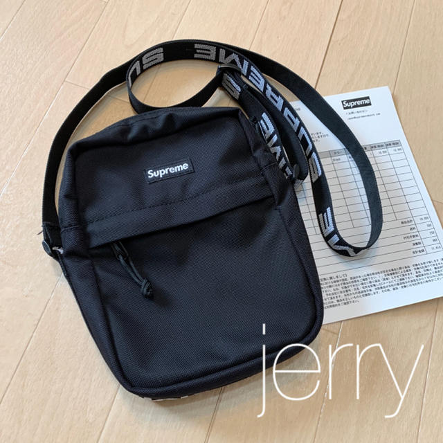 メンズ18ss Supreme Shoulder Bag ブラック