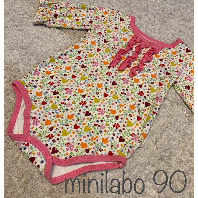 minilabo ミニラボ ロンパース 肌着 女の子 90 かわいい 花柄 キッズ/ベビー/マタニティのベビー服(~85cm)(ロンパース)の商品写真