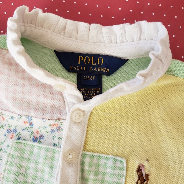 POLO RALPH LAUREN(ポロラルフローレン)のラルフローレン　パッチワーク　ワンピース　90  2/2T キッズ/ベビー/マタニティのキッズ服女の子用(90cm~)(ワンピース)の商品写真