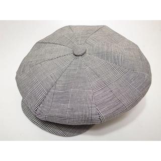ニューヨークハット(NEW YORK HAT)のニューヨークハットPlaid Linen Big Appleリネン素材 灰(キャスケット)