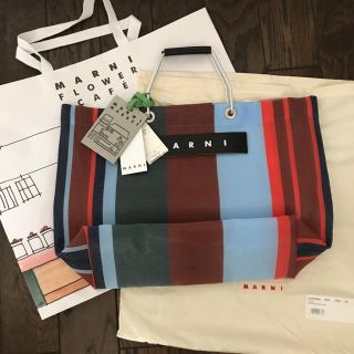 マルニ(MARNI)のマルニフラワーカフェストライプバッグ(トートバッグ)