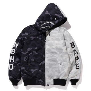 アベイシングエイプ(A BATHING APE)のBAPE NBHD CAMO SHARK N2-B DOWN JACKET(ダウンジャケット)