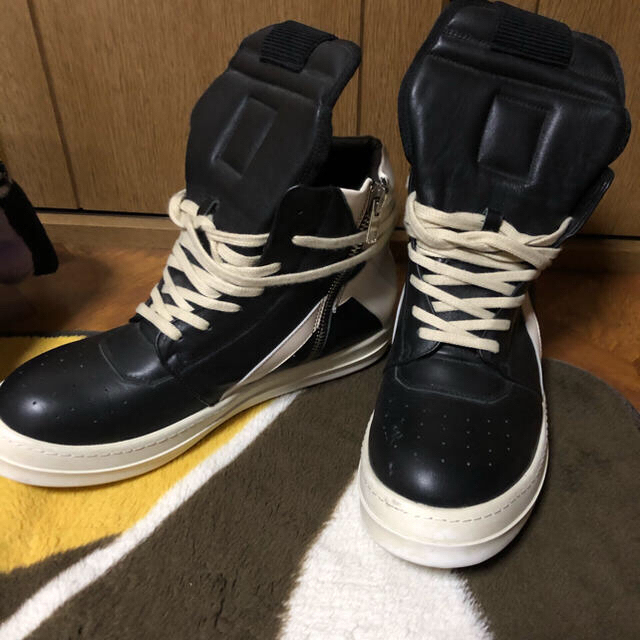 靴/シューズRick Owens ブラック & オフホワイト Geobasket スニーカー